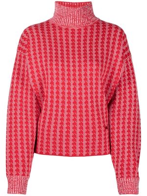 Victoria Beckham all-over monogram knit jumper - Red
