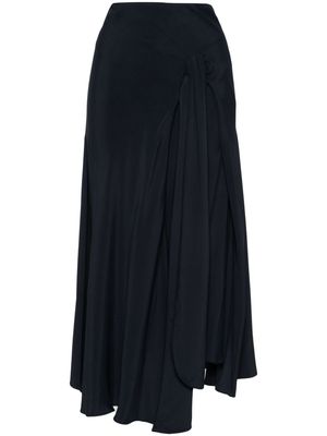 Victoria Beckham asymmetric crepe midi skirt - Blue