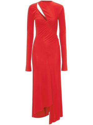 Victoria Beckham asymmetric cut-out midi dress - Red