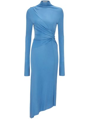 Victoria Beckham asymmetric draped midi dress - Blue