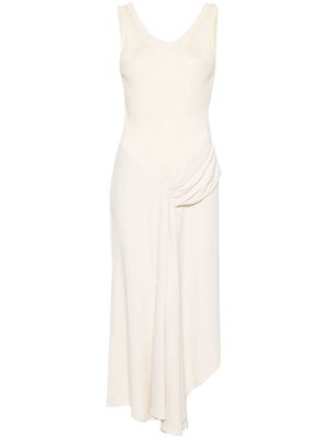 Victoria Beckham asymmetric panelled midi dress - Neutrals