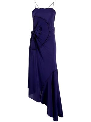 Victoria Beckham asymmetric silk dress - Purple