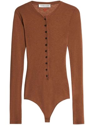 Victoria Beckham button-down bodysuit - Brown