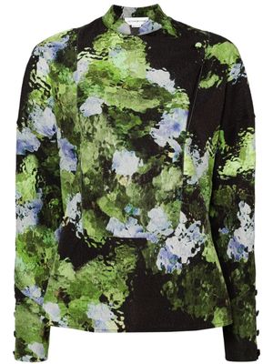 Victoria Beckham cape-insert silk blouse - Black
