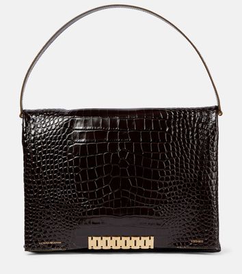 Victoria Beckham Chain Jumbo croc-effect leather pouch