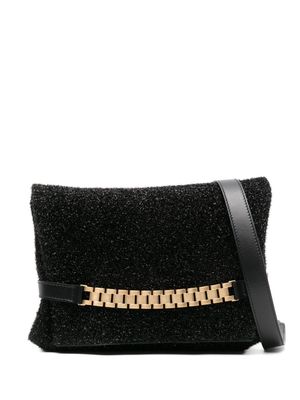 Victoria Beckham Chain tinsel clutch bag - Black