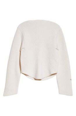 Victoria Beckham Circle Wool & Cotton Blend Rib Sweater in White