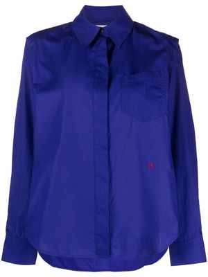 Victoria Beckham cold-shoulder poplin shirt - Purple