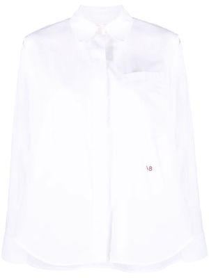 Victoria Beckham cold-shoulder poplin shirt - White
