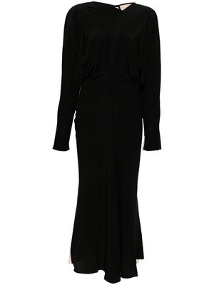 Victoria Beckham colour-block crepe maxi dress - Black