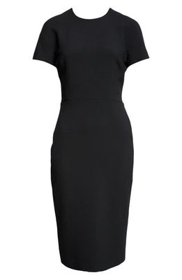 Victoria Beckham Crepe Sheath Dress in Black
