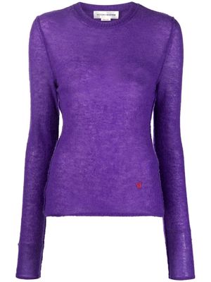 Victoria Beckham crew neck knitted sweater - Purple