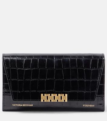 Victoria Beckham Croc-effect leather wallet on chain