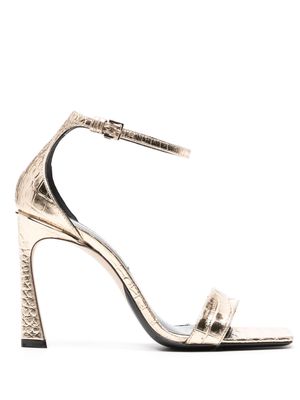 Victoria Beckham crocodile-effect 100mm leather sandals - Gold