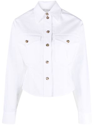 Victoria Beckham cropped cotton shirt - White