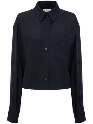 Victoria Beckham Cropped Long Sleeve shirt - Blue