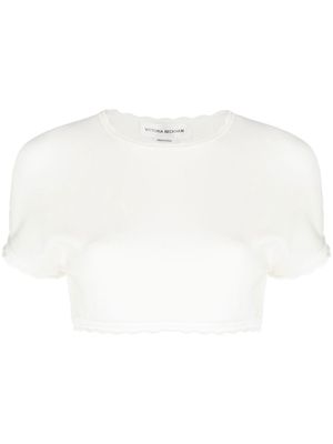 Victoria Beckham cropped short-sleeve top - White