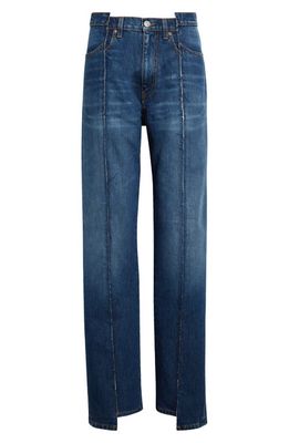 Victoria Beckham Deconstructed Rigid Slim Fit Jeans in Dark Vintage Wash