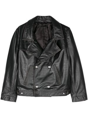Victoria Beckham double-breasted leather jacket - Black