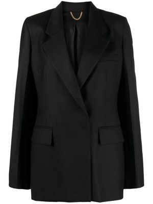 Victoria Beckham double-breasted virgin wool-cotton blazer - Black
