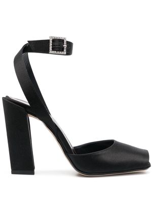 Victoria Beckham embellished satin sandals - Black