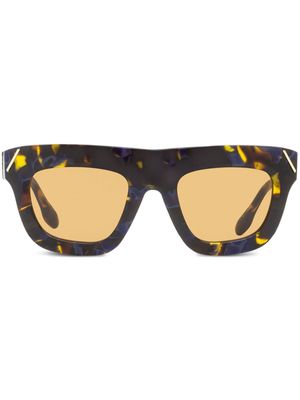 Victoria Beckham Eyewear marble-effect square-frame sunglasses - Blue