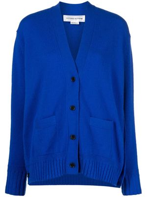 Victoria Beckham fine-knit wool cardigan - Blue