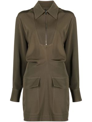 Victoria Beckham flap-pocket minidress - Green