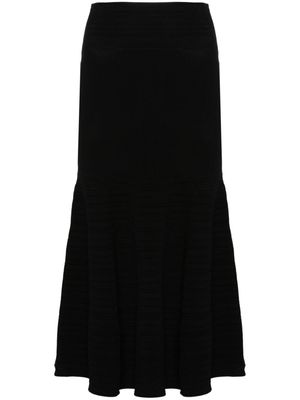 Victoria Beckham flared knit midi skirt - Black