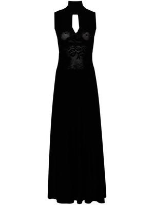 Victoria Beckham floral-lace detailing maxi dress - Black