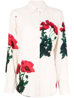 Victoria Beckham floral-print shirt - Neutrals