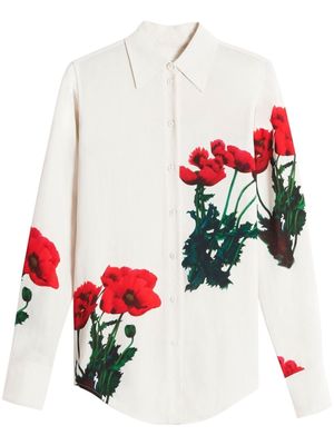 Victoria Beckham floral-print shirt - White