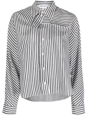 Victoria Beckham fold-detail striped shirt - Black