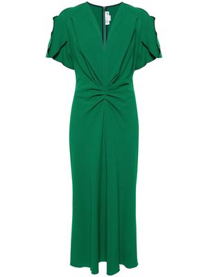 Victoria Beckham gathered-detail midi dress - Green