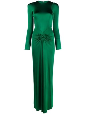 Victoria Beckham gathered-detail open-back gown - Green