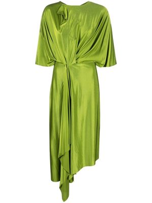 Victoria Beckham gathered-detail short-sleeve dress - Green