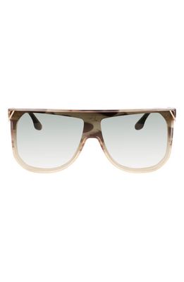 Victoria Beckham Guilloché 53mm Gradient Shield Sunglasses in Striped Brown