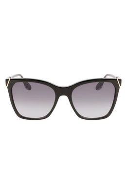 Victoria Beckham Guilloché 56mm Gradient Rectangular Sunglasses in Black