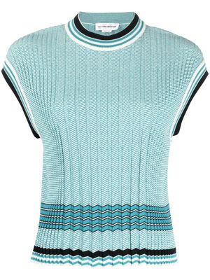 Victoria Beckham herringbone pattern sweater - Blue