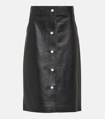 Victoria Beckham High-rise leather midi skirt