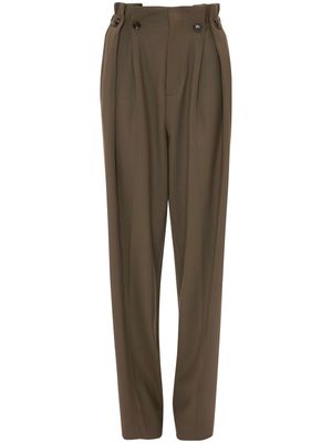 Victoria Beckham high-waisted paperbag trousers - Brown