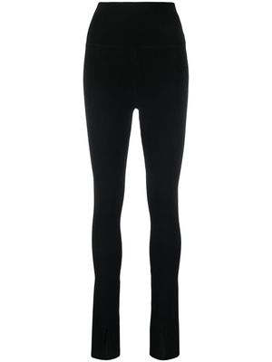 Victoria Beckham high-waisted slit-detail trousers - Black