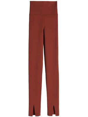 Victoria Beckham high-waisted split-front leggings - Brown
