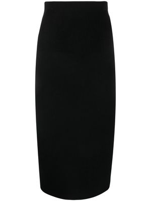 Victoria Beckham knitted midi pencil skirt - Black