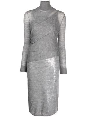 Victoria Beckham layered sequin multi-strap dress - Grey