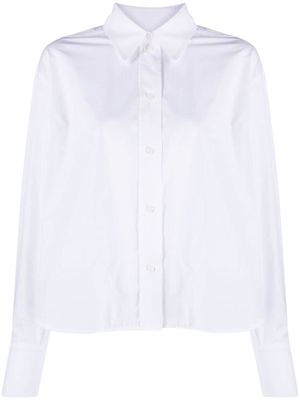 Victoria Beckham logo-embroidered poplin shirt - White