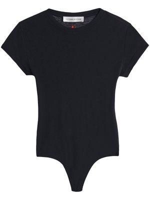 Victoria Beckham logo-embroidered T-shirt bodysuit - Black