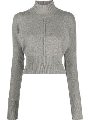 Victoria Beckham logo-embroidery cashmere jumper - Grey
