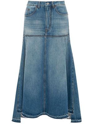 Victoria Beckham logo-patch cotton denim skirt - Blue