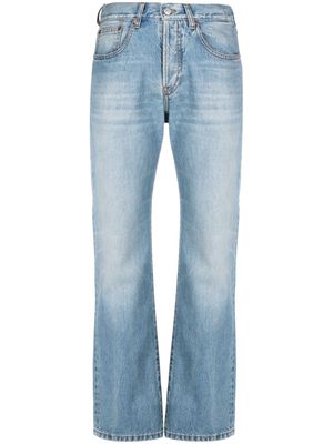 Victoria Beckham logo-patch cotton straight jeans - Blue